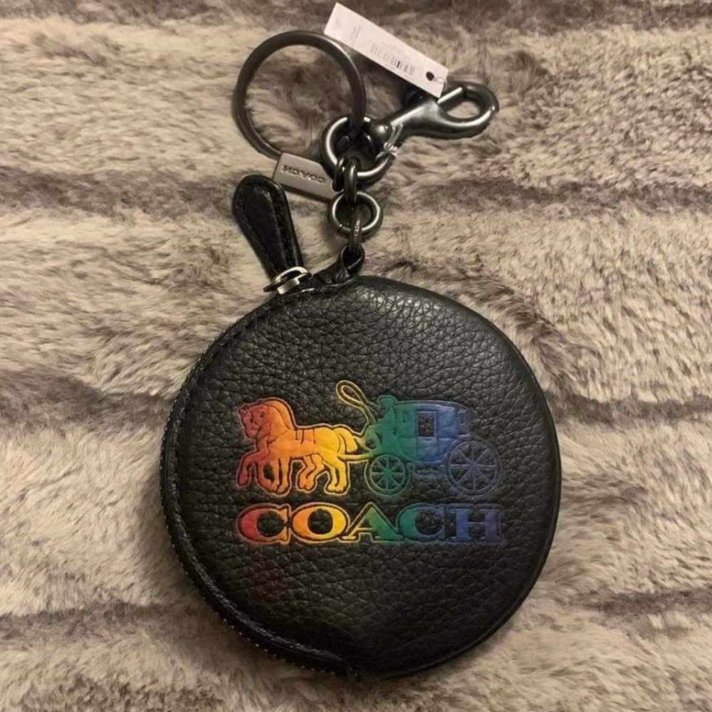 Sale - Coach Circular Coin Pouch With Horse and Carriage